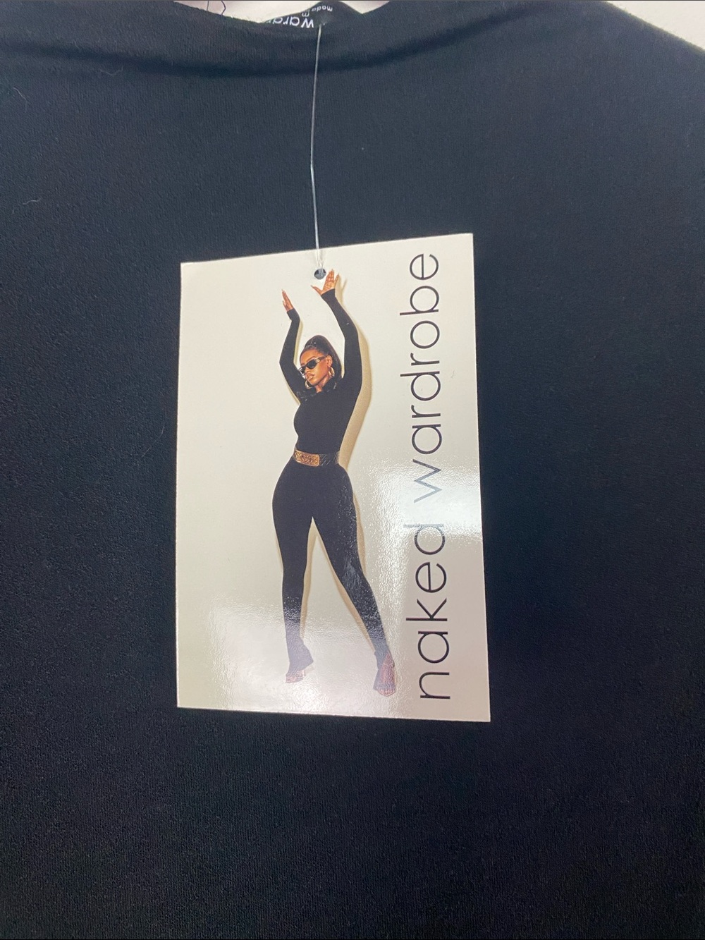 naked wardrobe Black Long-Sleeve Cropped Top - Picture 4 of 5